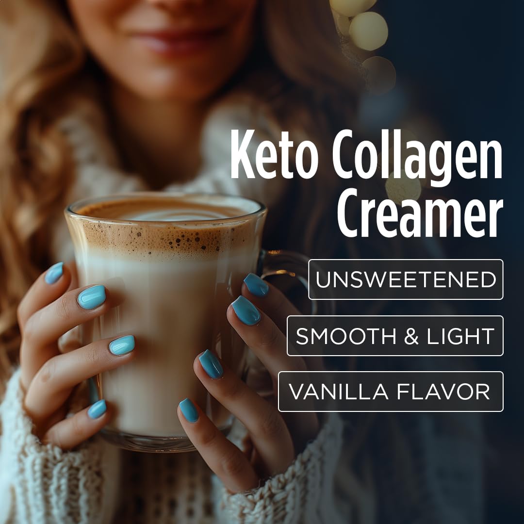 VitaCup Crème à Café Keto Collagène Saveur Vanille dans un café