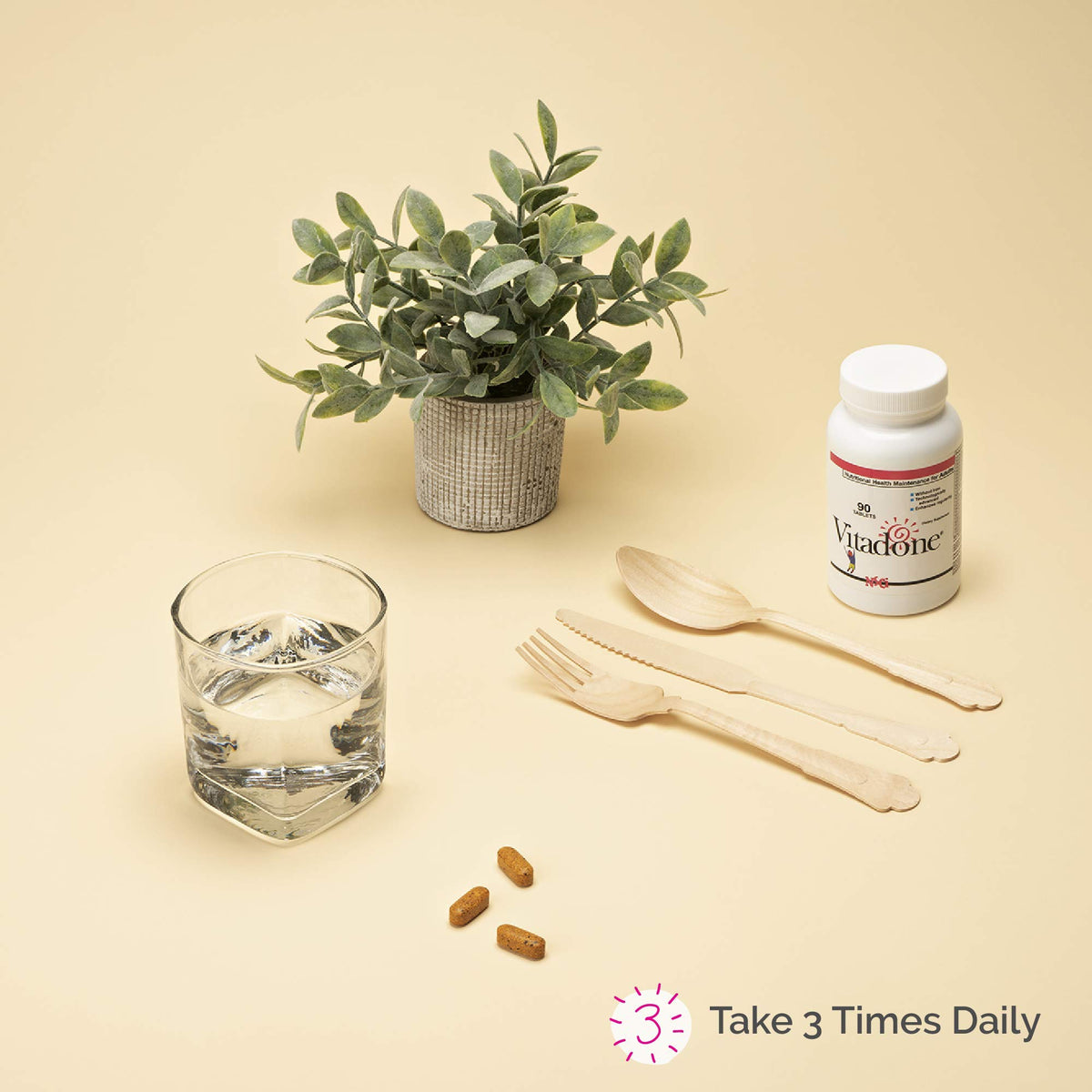 Vitadone boîte de complément alimentaire avec des ingrédients affichés