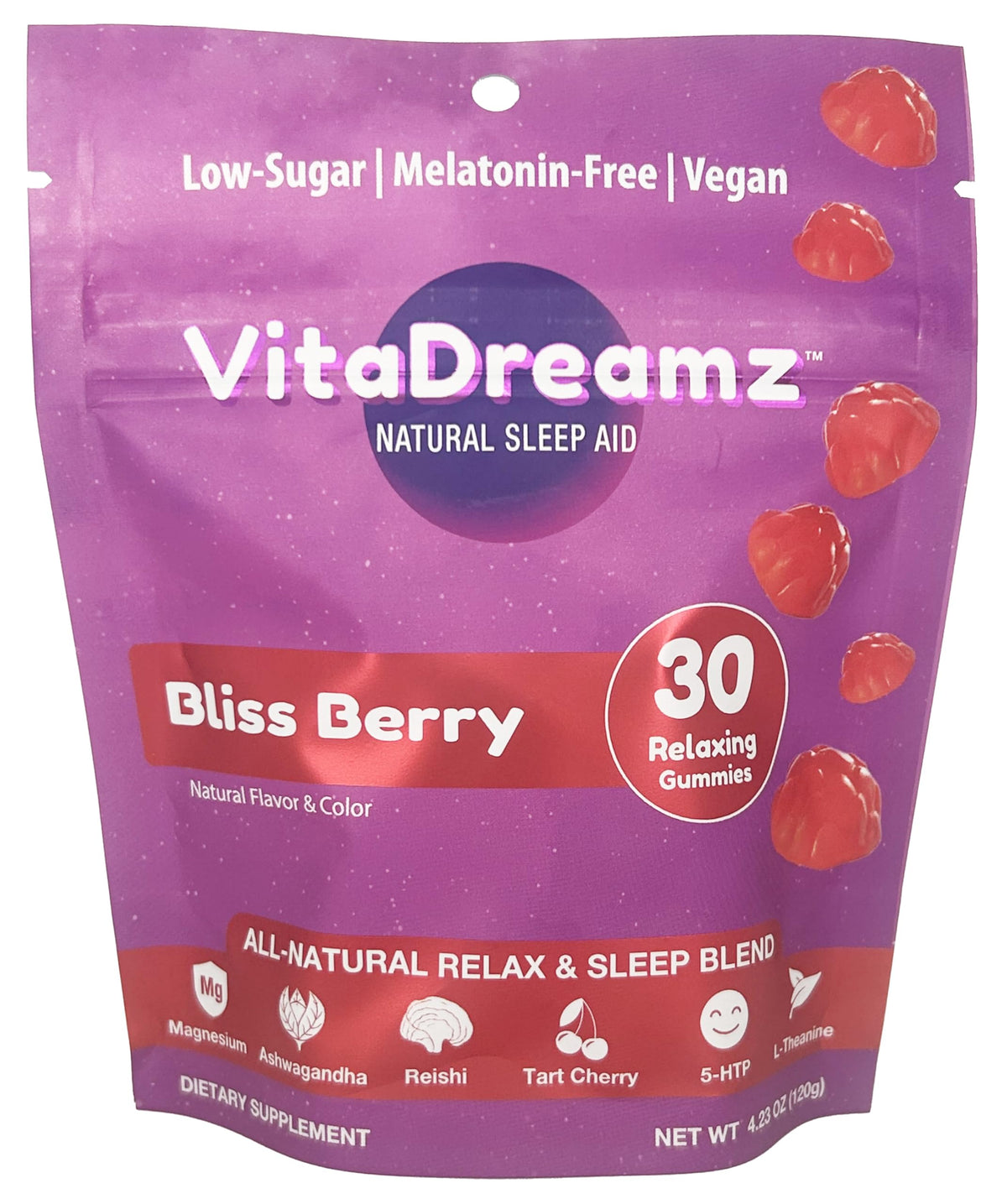 VitaDreamz Gummies de Sommeil paquet avant avec 30 gummies