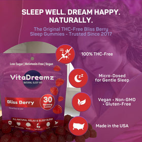 VitaDreamz Gummies de Sommeil vue latérale montrant la texture des gummies