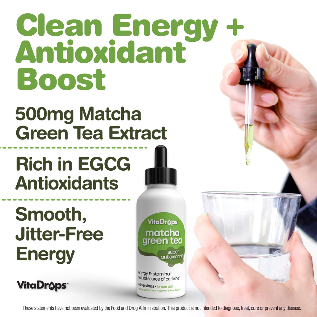 VitaDrops Thé Vert Matcha avec fond de citron