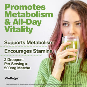 VitaDrops Thé Vert Matcha dans un verre d'eau