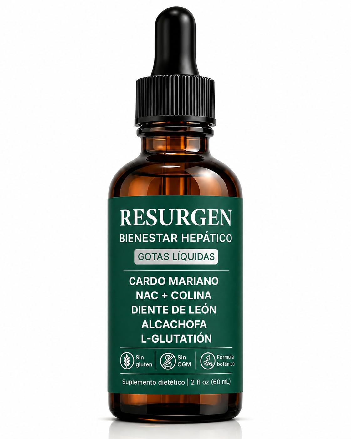 Vitaflex Resurgen Soporte Hepatico Completo 60mL vue avant avec compte-gouttes