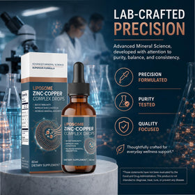 VITAFOOD Gouttes Liquides Zinc Cuivre Liposomal 50mg en environnement naturel