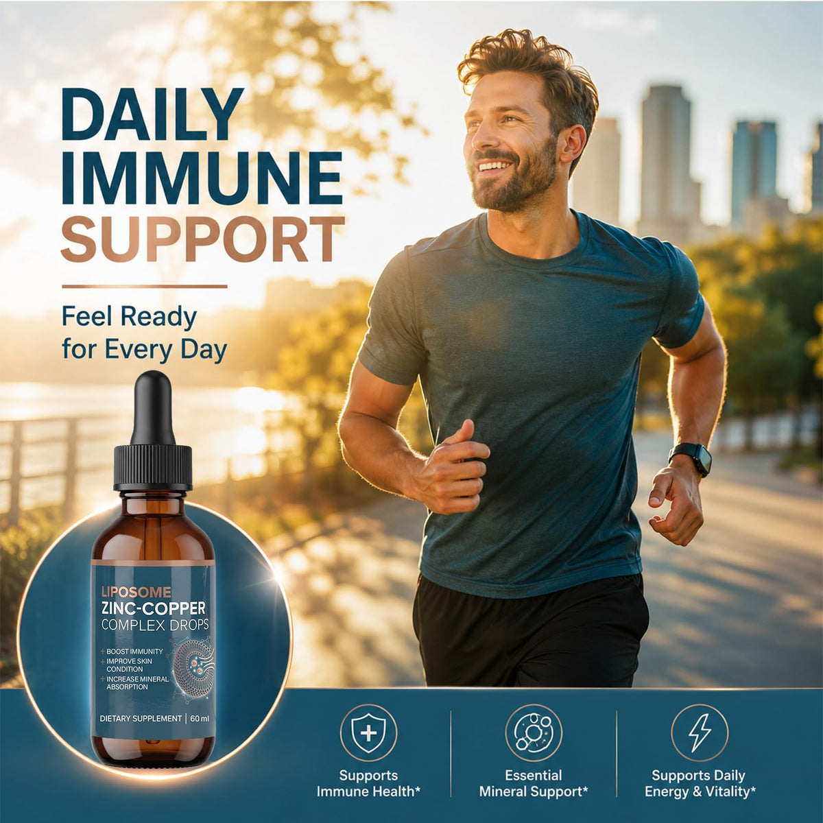 VITAFOOD Gouttes Liquides Zinc Cuivre Liposomal 50mg flacon avec gouttes