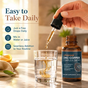 VITAFOOD Gouttes Liquides Zinc Cuivre Liposomal 50mg vue arrière