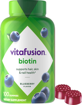 Vitafusion gummies biotine 5000mcg flacon de 100 unités vue avant