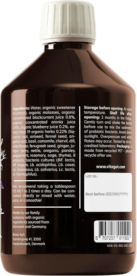 VITAGUT Probiotiques Liquides 3-en-1 avec verre de service