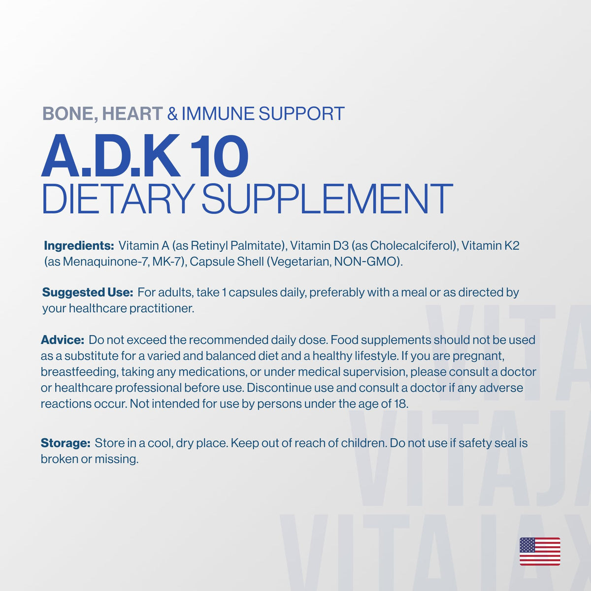 VITAJAX ADK 10 capsules dans un environnement de vie saine