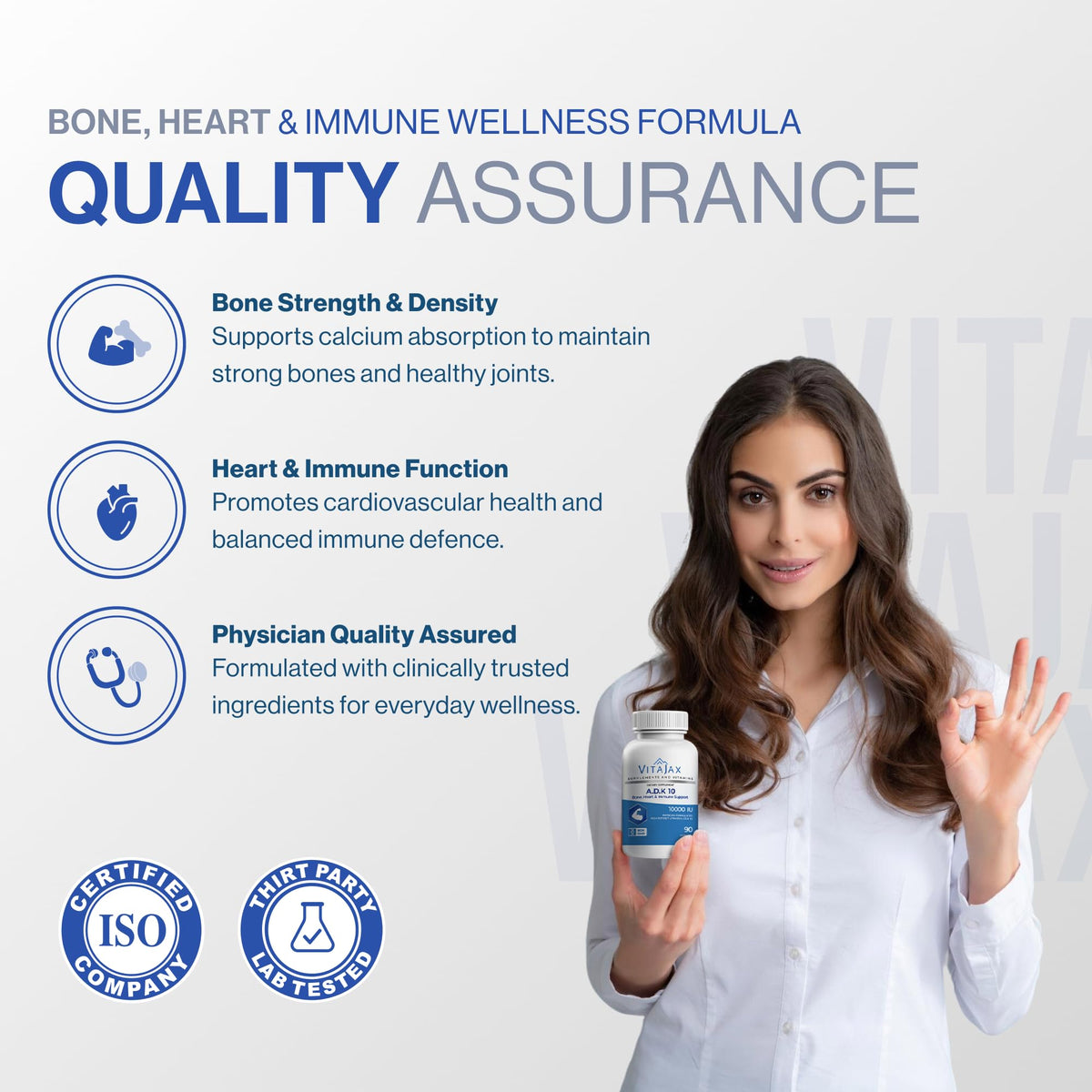 VITAJAX ADK 10 étiquette avec informations nutritionnelles