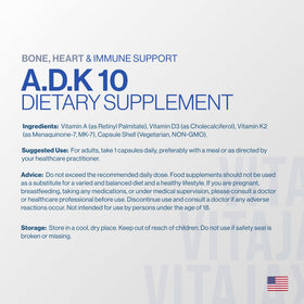 VITAJAX ADK 10 flacon avec des capsules sur fond blanc