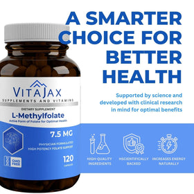 VITAJAX L-Méthylfolate 7,5 mg emballage avec étiquetage