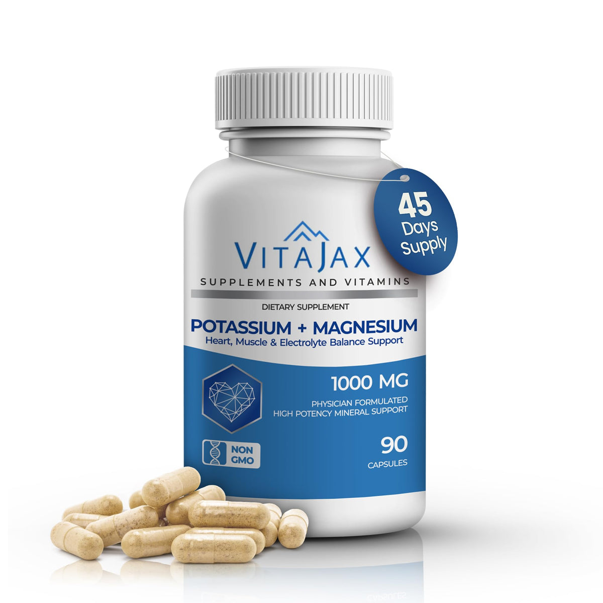 VITAJAX Potassium Magnésium 1000mg gélules vue avant