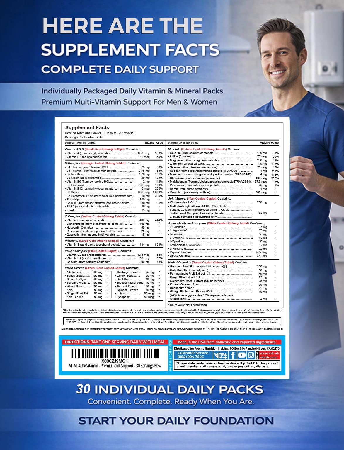 VITAL 4U sachets individuels de multivitamines