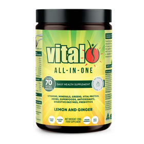 Vital Complément Alimentaire en Poudre 120 g - Goût Citron et Gingembre, vue de face