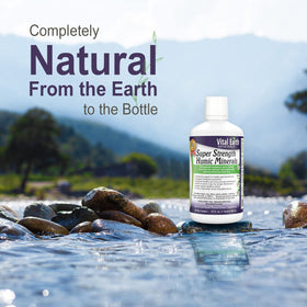 Vital Earth Minerals Super Strength Humic Minerals on a kitchen counter
