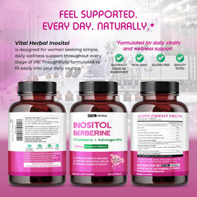 VITAL HERBAL Complément d'Inositol gélules avec ingrédients naturels autour