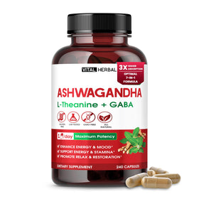 VITAL HERBAL Complexe Ashwagandha 240 capsules vue avant