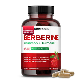 VITAL HERBAL Liposomal Berberine 150 capsules, vue de face