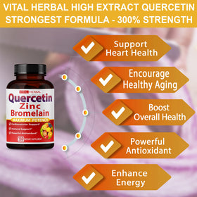 VITAL HERBAL Quercétine Pureté Élevée 98% capsules sur fond blanc