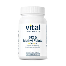 Vital Nutrients B12 & Folate Méthylé 100 capsules vue de face