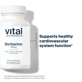 Vital Nutrients Berberine 200 mg capsules, présentation de la boîte ouverte