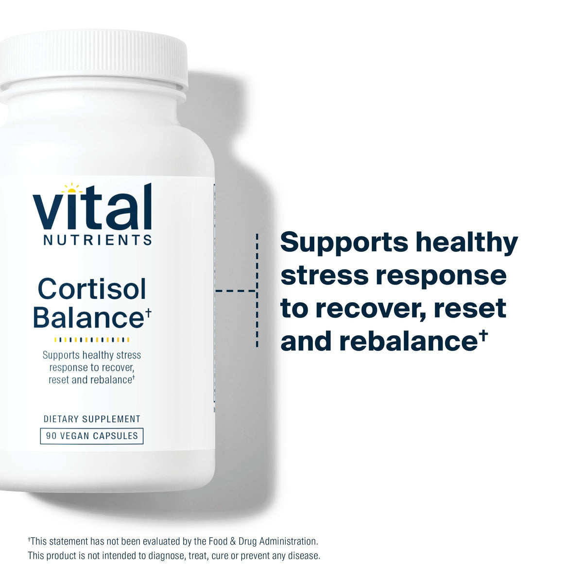 Vital Nutrients Cortisol Balance 90 capsules vegan - étiquette avec ingrédients