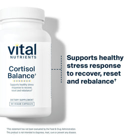 Vital Nutrients Cortisol Balance 90 capsules vegan - étiquette avec ingrédients