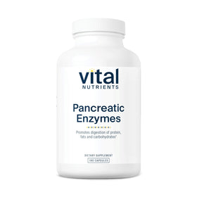 Vital Nutrients Enzymes Pancréatiques 1 000mg flacon de 180 capsules vue de face