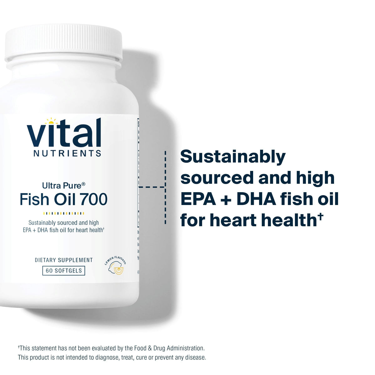 Vital Nutrients Huile de poisson ultra pure 700 mg 60 gélules - taille des gélules
