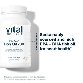 Vital Nutrients Huile de poisson ultra pure 700 mg 60 gélules - taille des gélules