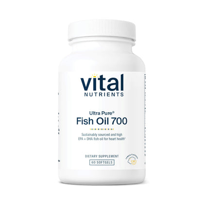 Vital Nutrients Huile de poisson ultra pure 700 mg 60 gélules - vue de face