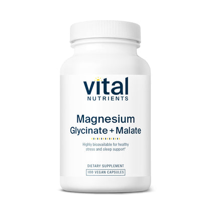 Vital Nutrients Magnésium Glycinate + Malate 240mg 100 Capsules - vue avant