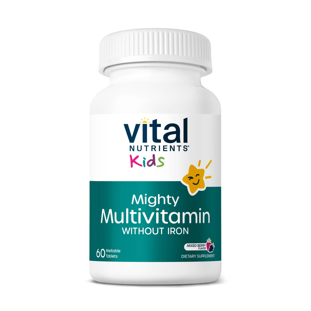 Vital Nutrients Multivitamine Puissante Sans Fer 60 comprimés fondants, vue de face