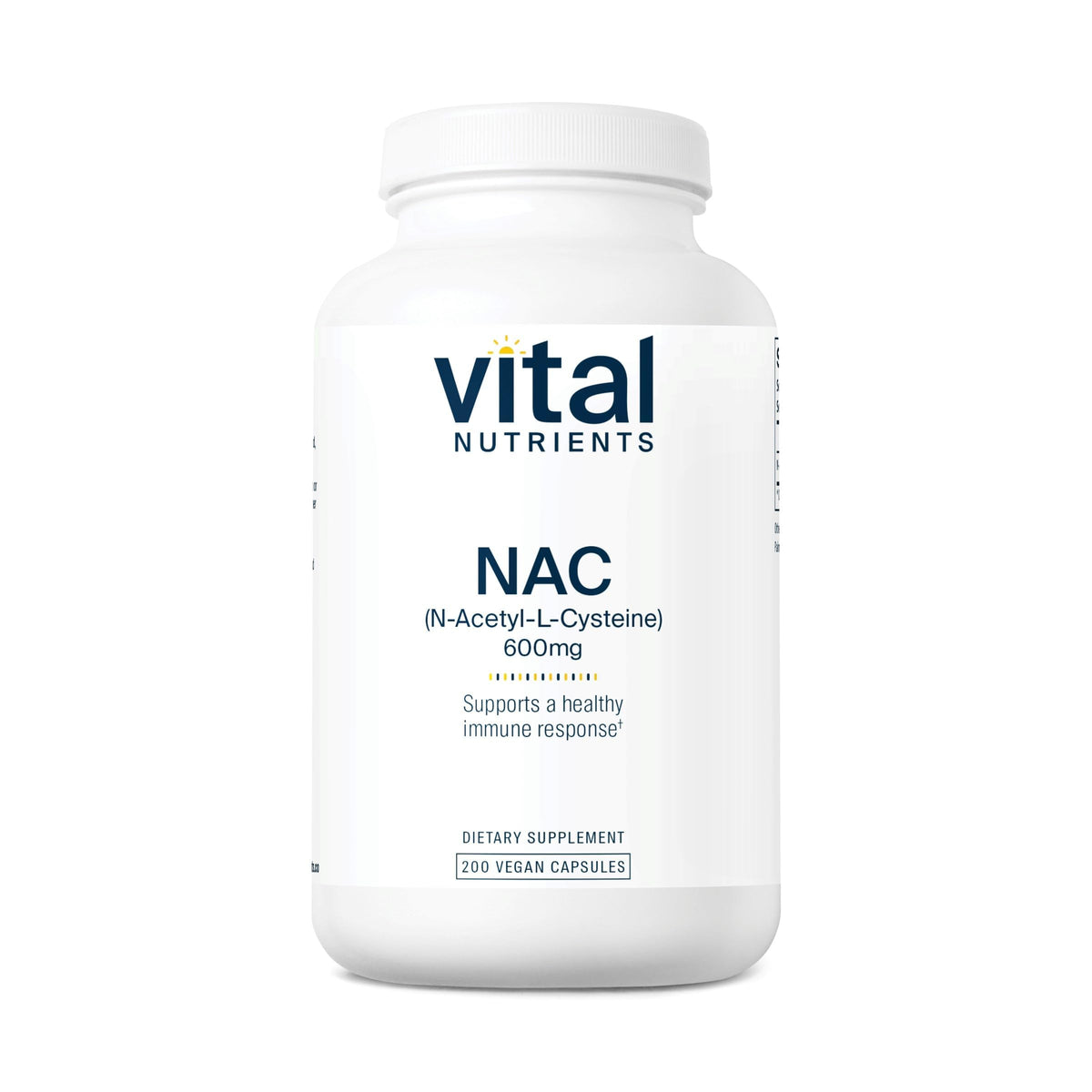 Vital Nutrients NAC 600mg 200 capsules vue de face