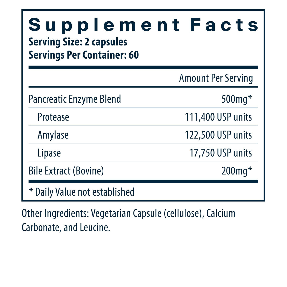 Vital Nutrients Pancréatine & Extrait de Bile de Bœuf 500mg, capsules ouvertes