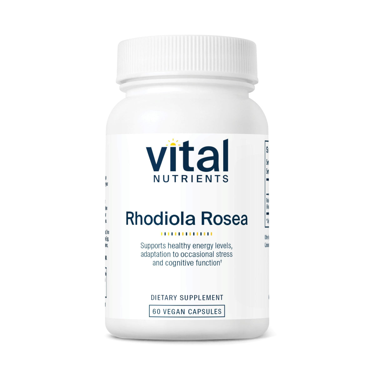Vital Nutrients Rhodiola Rosea 60 capsules vue de face