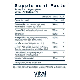 Vital Nutrients ViraCon 60 capsules vue de côté