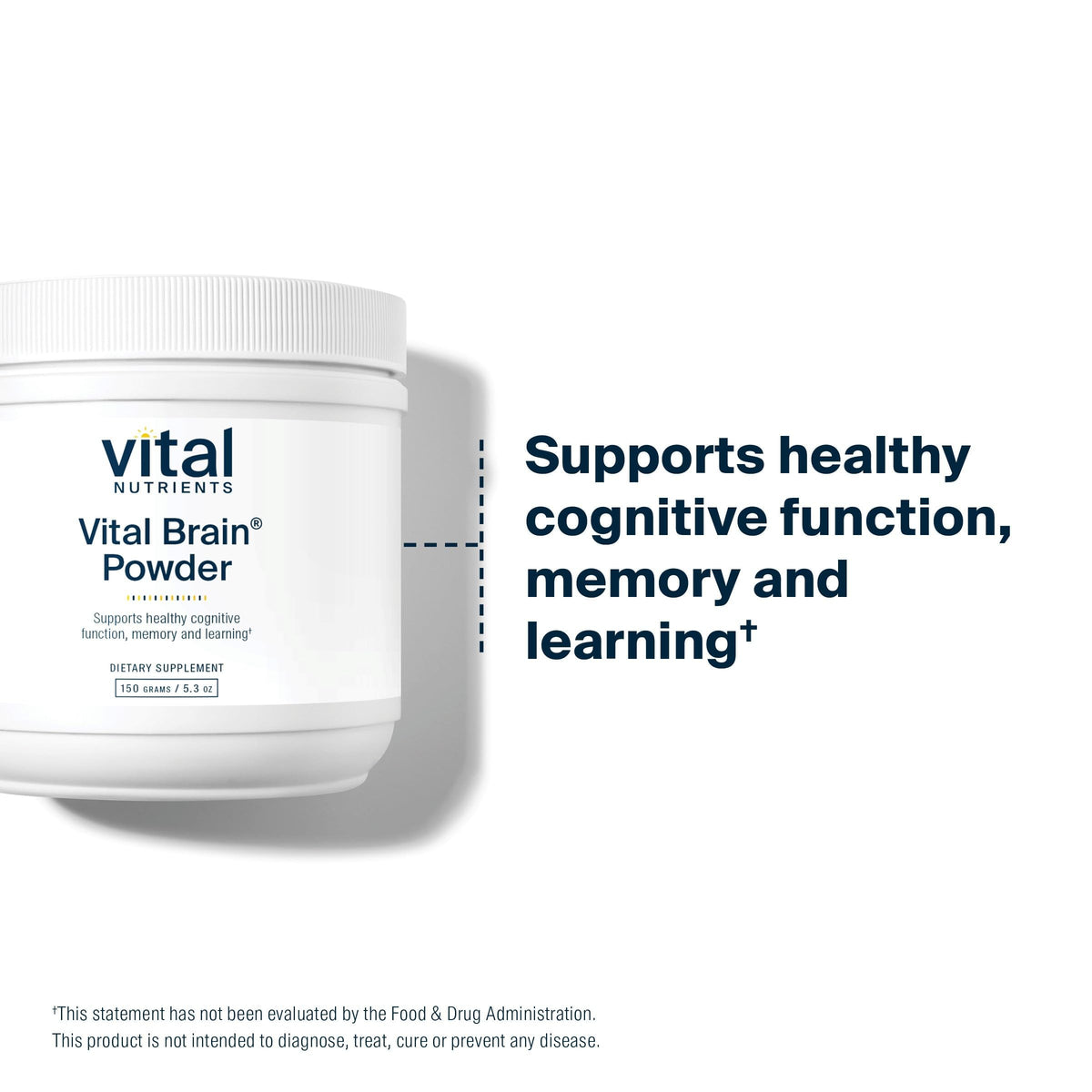 Vital Nutrients Vital Brain Powder 150g - présentation sur une table