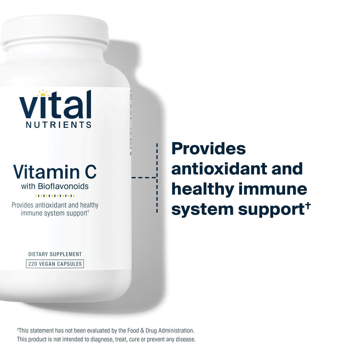 Vital Nutrients Vitamine C 220 capsules avec étiquette