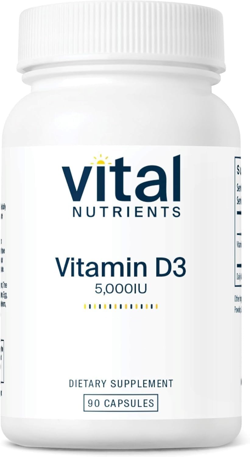 Vital Nutrients Vitamine D 5 000 UI 90 capsules vue de face