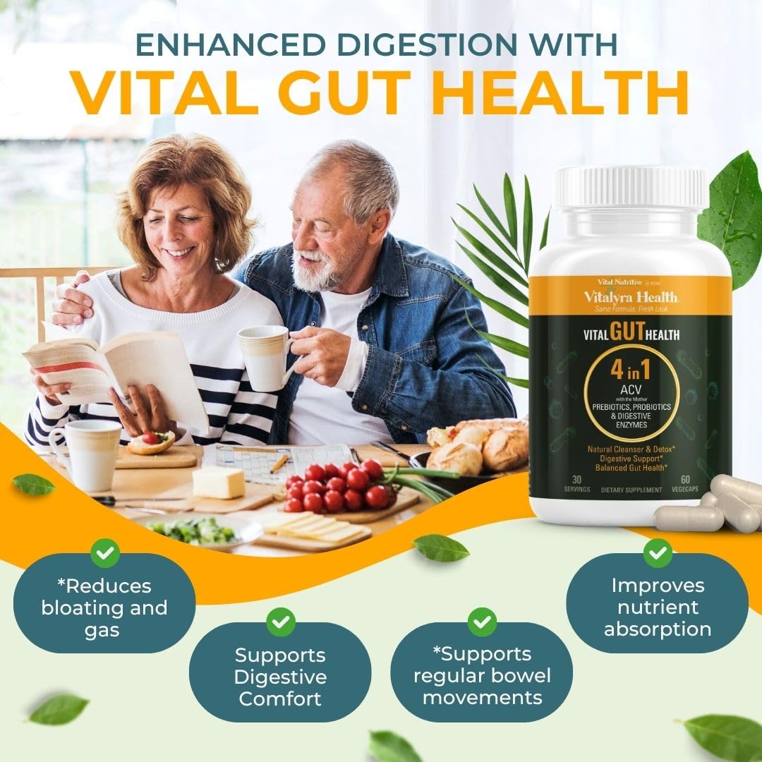 VITAL NUTRITIVE Complément Alimentaire 4-en-1 Vinaigre de Pomme emballage