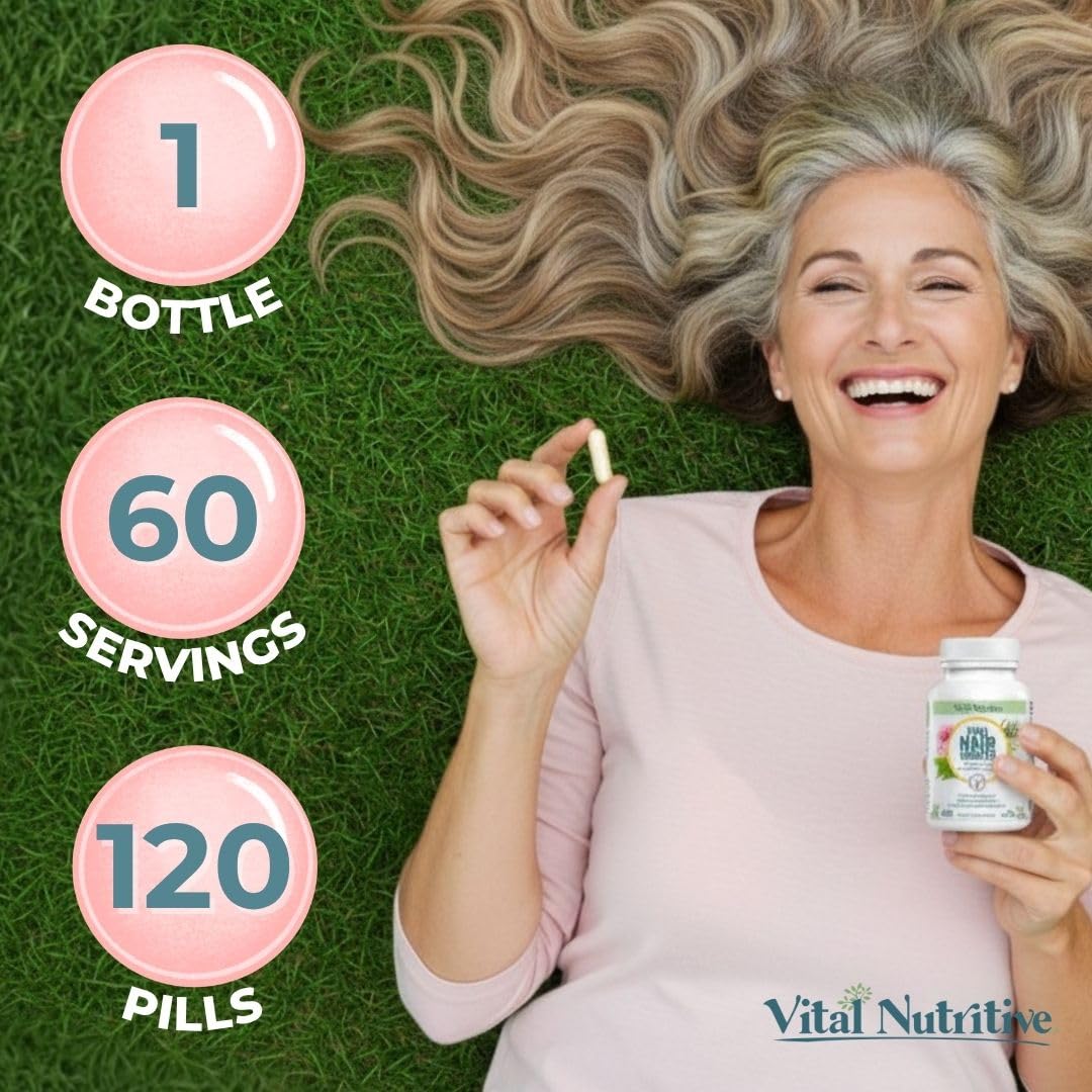 VITAL NUTRITIVE Complément Alimentaire Cheveux Biotine 136g - prise de capsules