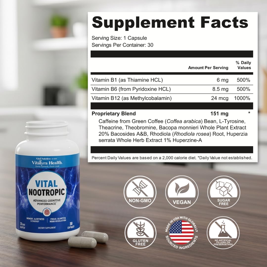 VITAL NUTRITIVE Complément Cérébral 12-en-1 vue de côté