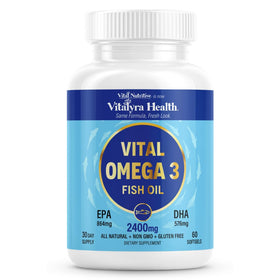 VITAL NUTRITIVE Huile de Poisson Omega 3 2400mg gélules front view