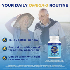 VITAL NUTRITIVE Huile de Poisson Omega 3 2400mg gélules side view
