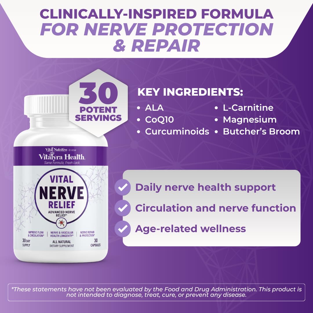 VITAL NUTRITIVE Nerve Support 32g vue de côté