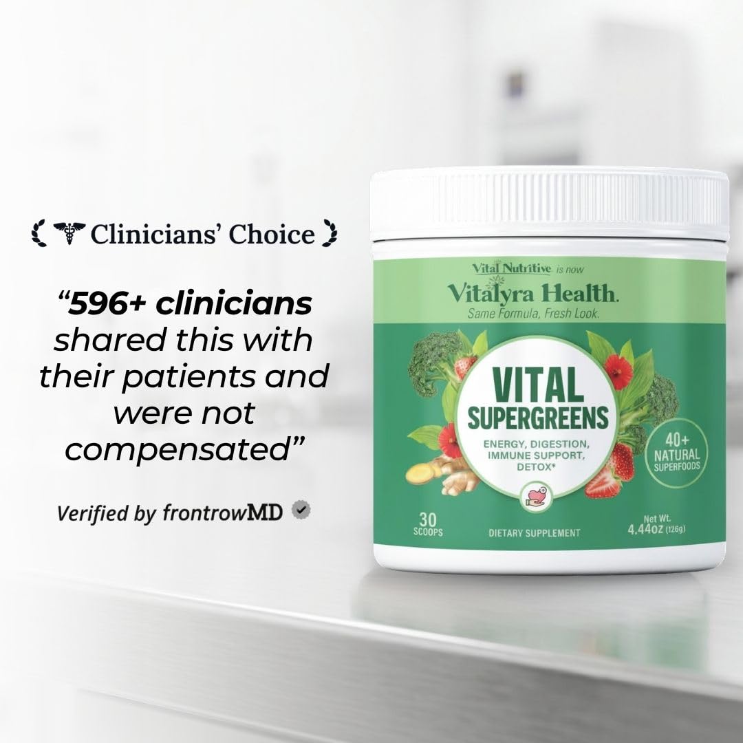 VITAL NUTRITIVE Poudre de Super Greens 40+ Superfoods 381g en pot
