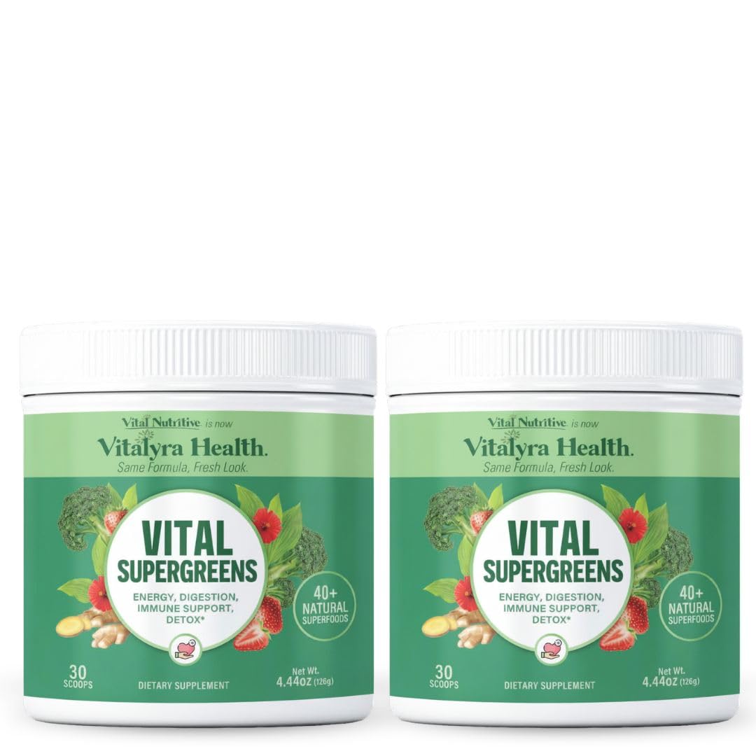 VITAL NUTRITIVE Poudre de Super Greens 40+ Superfoods 381g vue de face