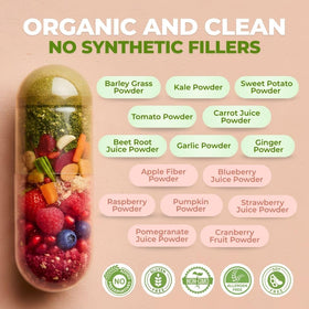 VITAL NUTRITIVE Super Fruits & Légumes capsules sur une table